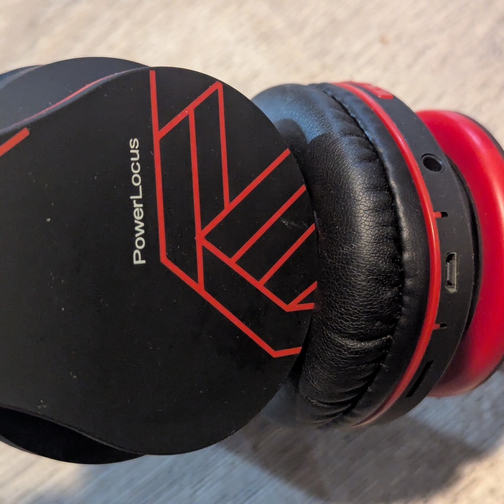 Red and Black Over-Ear Bluetooth Headphones